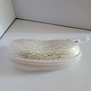 Glasses Sunglasses Hard Case Zipper Box Travel Pouch Printed White Silver EVA